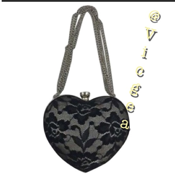 Betsey Johnson Handbags - Betsey Johnson Heart Shape Lace Clutch
